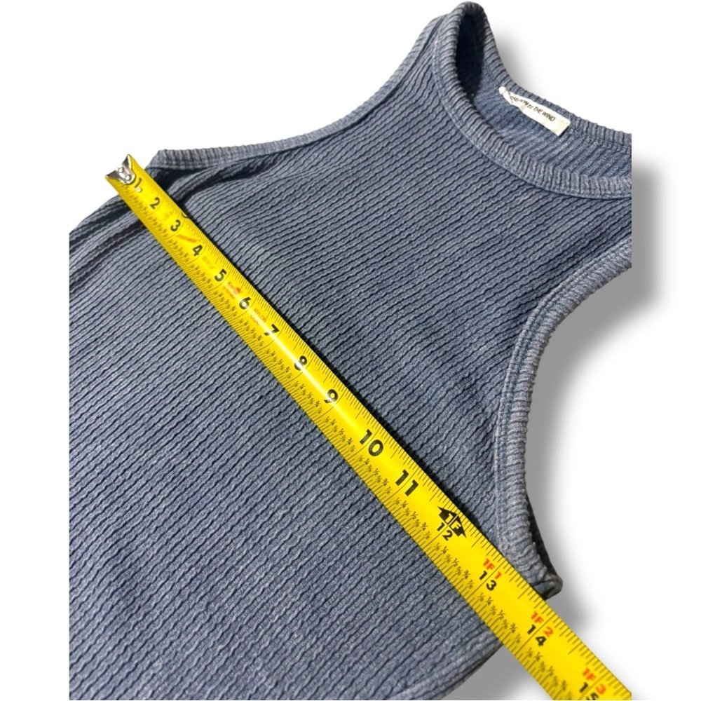 Caution To The Wind Blue Sleeveless Crewneck Casual Ribbed Knit Top - Picture 8 of 15